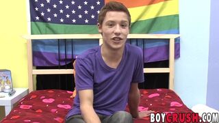 Young man demonstrates ass play while stroking his cock