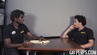 Muscle security officer ass drills gay guy after sensual BJ