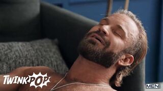 Twink - Joey Mills Rides Bruce Jones' Big Dick, Then Gets His Creamy Load All Over His Cock