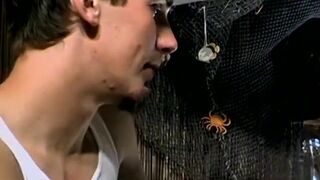 Cigar loving young men jerking off hard until a blasting end