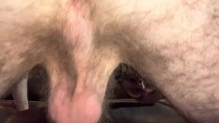 Giving a candid extended look at my very hairy white ass on the couch