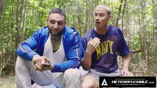 Hot - Buds Skyy Knox & Tony D'Angelo Make Excuses To Jerk Off & Try Anal On Camping Trip