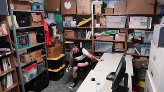 Preps-Security Guard Shoves His Cock In A Thiefs Mouth