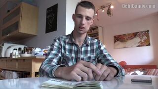 DEBT DANDY 271 - Nerdy Twink In A Plaid Shirt Couldn't Say No To A Big Cash Offer