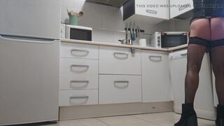 In Lingerie Cooking and Cumshot