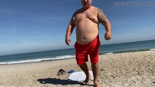 Grandpa Chub Stripes on Beach