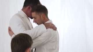 Shy Mormon twinks in wild bareback threesome with teacher