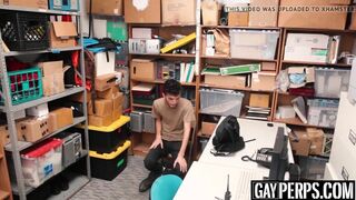 Young perp anally banged by an officer with a big dick