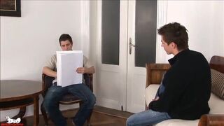 Euro stud Nico hides his uncut cock from Matt