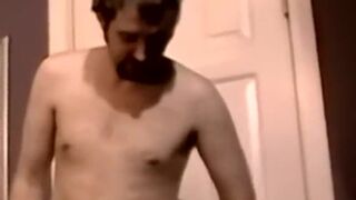 Amateur stud Shaggy jerking off before cumming solo