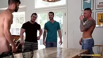 All Hunk 4 Way Fuckfest From Next Door Studios!