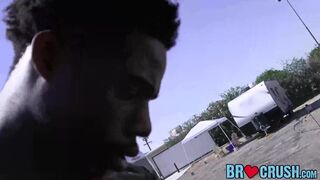 Young gay sucking stepbro cock before interracial bareback