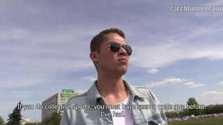 CZECH HUNTER 377 - Hot Dude In Sunglasses Sucks & Rides A Dick Raw In Public