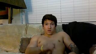 Jizzy McBone jacking off and cock play at home for his fans