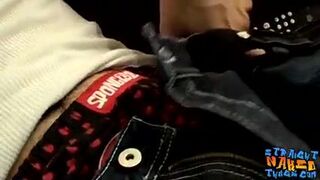 Straight guy Axel working on his huge cock and cumming