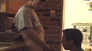 Muscular Guy Bangs a Twink with Tight Asshole on the Chair