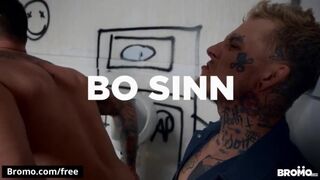 Urinal Sex With Two Male Tattooed Hunks In The Public Toilet