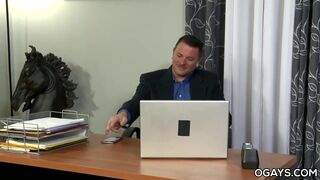 Max Cameron fucks his old friend in the office