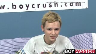 Inked twink Miles jerking off and stuffing dildo in his ass