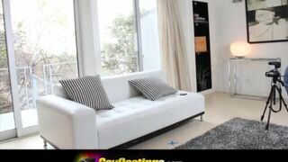 Casting Fashion model interview gone wrong with a dirty couch fuck