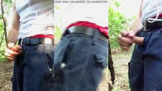 Cruising with my hard cock out but had to jerk and cum