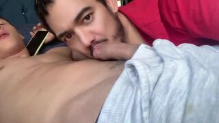 Be a member of my channel to watch the full scene of this hoy Hetero getting head