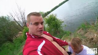 Real Dudes - Horny Hunks Ryan Cage & Leon Take Their Chance For Some Lakefront Suck & Fuck