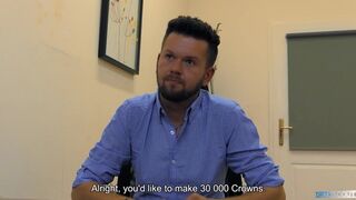 Sexy Man Rene Takes His Clothes Off & Unleashes The Sex Machine To Get That new Job