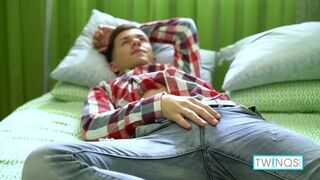 Skinny Brunette Rolf Olsen And Stuffs His Butt With A Plug!