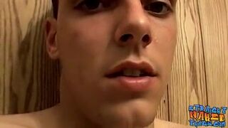 Fit straight amateur Alexx masturbates his throbbing cock