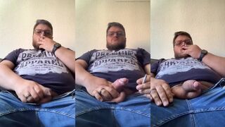 Bear Smoking and Handjob