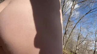femboy’s nude outdoor walk and outdoor cum