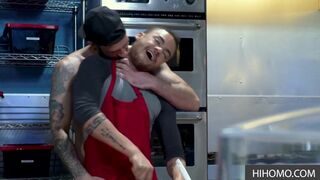 Fooling around in the kitchen gay style