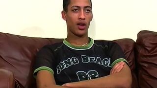 Skinny British twink Michael jerks off his thick BBC solo