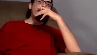 Attractive young man cums after blowjob from black homo