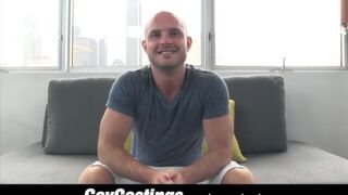 Casting thick dick fucks leather SF otter on casting couch