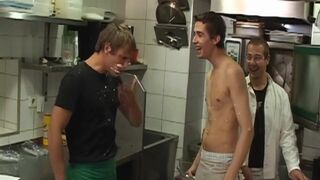 Handsome Restaurant Staff Enjoy a Sweaty Suck Session!