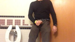 Jack-off in a hospital public toilet. Almost caught, I forgot to lock the door. I still finished jerking