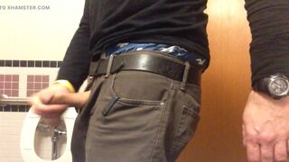 Jack-off in a hospital public toilet. Almost caught, I forgot to lock the door. I still finished jerking