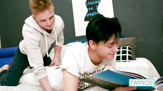 Brunette Twink Jacob O Sucks And Rides Logan S's Hard Cock!