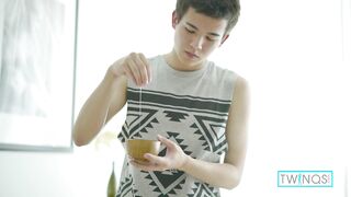 Cute Brunette Xander H Sucks And Rides James T's Big Cock!