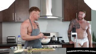 Inked Up Muscle Sucks Muscly Ginger Chef - Tim James, Eddie Burke - Hot