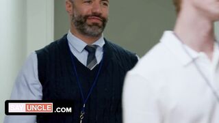 Gay Porn Parody~Severance~ Sexerance Part 4 ~Bubble Butt Twink Takes First Dick for Daddy (Free SFW)