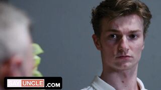 Gay Porn Parody~Severance~ Sexerance Part 4 ~Bubble Butt Twink Takes First Dick for Daddy (Free SFW)