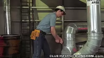 Construction Worker Buries His Fist Into His Coworker's Ass