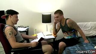 Handsome lads fucking in the dorm room
