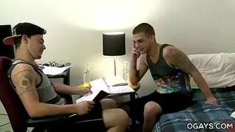 Handsome lads fucking in the dorm room