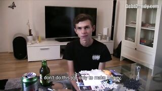 DEBT DANDY 259 - Slim Tiny Twink Gets On His Knees To Pay His Landlord