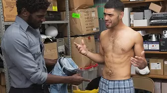 Hunk Officer Devin Trez Sticks His Huge Black Dick In Latino Thief To Discipline Him
