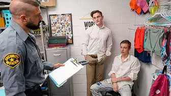 Two Fit Guys Caught Shoplifting By The Security And Taken For Questioning - 4th Of July Porn
